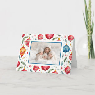Whimsical Vintage Weihnachtsschmuck Foto Feiertagskarte