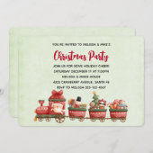 Whimsical Vintage Weihnachtszug mit Spielzeug Einladung (Vorne/Hinten)