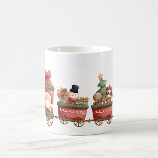 Whimsical Vintage Weihnachtszug mit Spielzeug Kaffeetasse (Mittel)