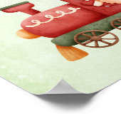 Whimsical Vintage Weihnachtszug mit Spielzeug Poster (Ecke)