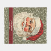 Whimsical Vintager Weihnachtsmann für Ferien Fleecedecke (Vorderseite (Horizontal))