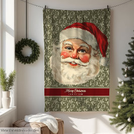 Whimsical Vintager Weihnachtsmann für Ferien Fleecedecke