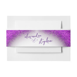 Whimsical Violet Magenta Confetti Wedding Monogram Einladungsbanderole
