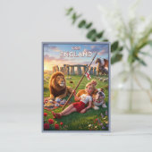Whimsical Visit England Postkarte (Stehend Vorderseite)