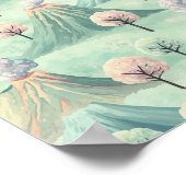 Whimsical Volcanscape - Fantasy Art Print Poster (Ecke)