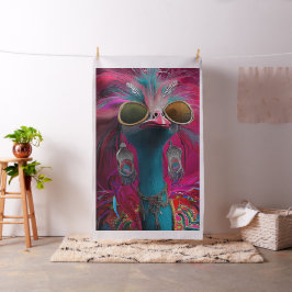 Whimsical Wackadoodle Pink Blue Feathers 1 Hof Stoff