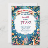 Whimsical Wald Fairytale Kindergeburt Einladung (Vorderseite)