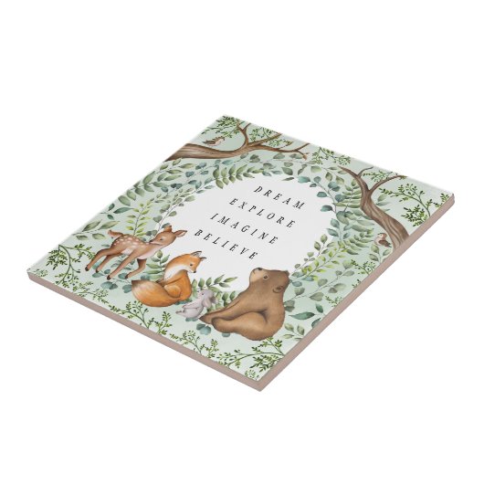 Whimsical Wald Tiere Kinder Kinderzimmer Fliese (Seite)