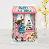 Whimsical Walk Geburtstagskarte Karte (Gelbe Blume)