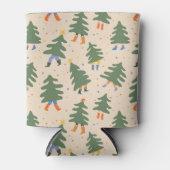 Whimsical Walking Weihnachtsbaummuster Dosenkühler (Vorderseite)