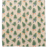 Whimsical Walking Weihnachtsbaummuster Duschvorhang (Vorderseite)