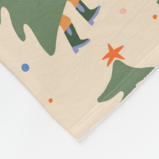 Whimsical Walking Weihnachtsbaummuster Fleecedecke (Ecke)