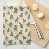 Whimsical Walking Weihnachtsbaummuster Geschirrtuch (Viertel Falte)