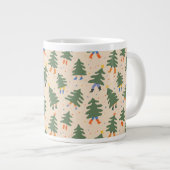 Whimsical Walking Weihnachtsbaummuster Jumbo-Tasse (Vorderseite Rechts)