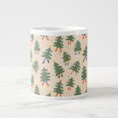 Whimsical Walking Weihnachtsbaummuster Jumbo-Tasse (Vorderseite)
