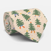Whimsical Walking Weihnachtsbaummuster Krawatte (Gerollt)