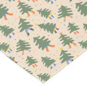 Whimsical Walking Weihnachtsbaummuster Kurzer Tischläufer (Ecke)