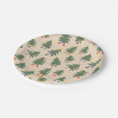 Whimsical Walking Weihnachtsbaummuster Pappteller (Schrägansicht)