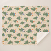 Whimsical Walking Weihnachtsbaummuster Sherpadecke (Vorderseite (Horizontal))