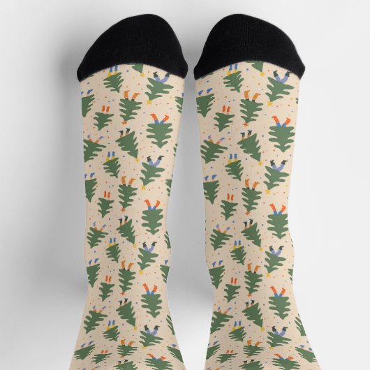 Whimsical Walking Weihnachtsbaummuster Socken (Oben)