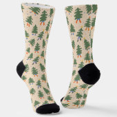 Whimsical Walking Weihnachtsbaummuster Socken (Gewinkelt)