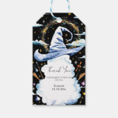 Whimsical Wand Wizard Hat Baby Dusche Geschenkanhänger (Vorderseite)