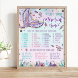 Whimsical Was ist Ihr Mermaid Name Geburtstag Spie Poster