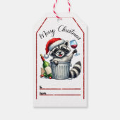 Whimsical Waschbär feiert Weihnachten mit Anhänger (Rückseite)