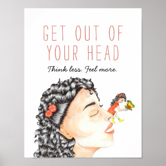 Whimsical Wasserfarbe Inspiration Angst Zitat Poster (Vorne)