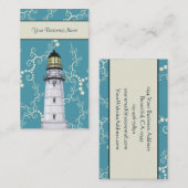 Whimsical Water Lighthouse Nautical Business Card Visitenkarte (Vorne/Hinten)