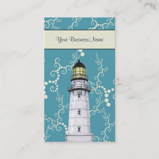 Whimsical Water Lighthouse Nautical Business Card Visitenkarte (Vorderseite)