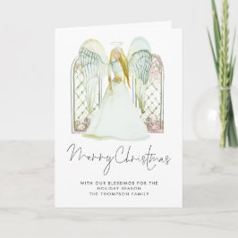 Whimsical Watercolor Angel Frohe Weihnachtsschrift Feiertagskarte