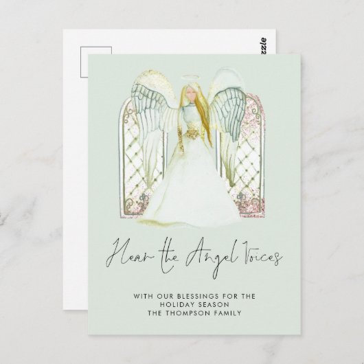 Whimsical Watercolor Angel Voices Skriptkritik Kri Postkarte (Vorne/Hinten)