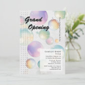 Whimsical Watercolor Aura Bubble Grand Opening Einladung (Stehend Vorderseite)