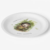 Whimsical Watercolor Baby Igel Baby Dusche Pappteller (Schrägansicht)
