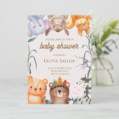 Whimsical Watercolor Baby Shower Invitation Einladung (Stehend Vorderseite)