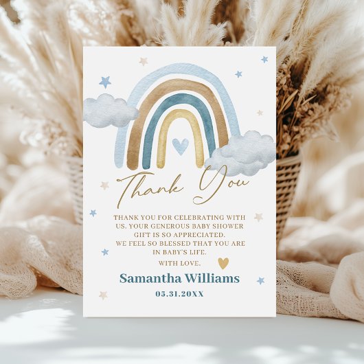 Whimsical Watercolor Babydusche Danke Karte