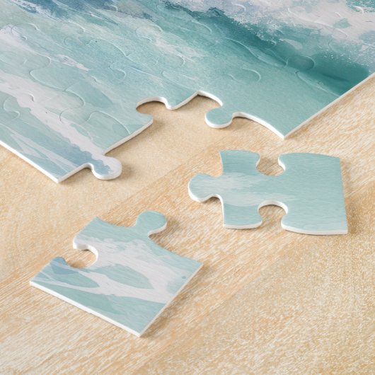 Whimsical Watercolor Black Cat Surfpuzzle Puzzle (Seite)