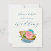 Whimsical Watercolor Boat Mexican Wedding Einladung (Vorderseite)