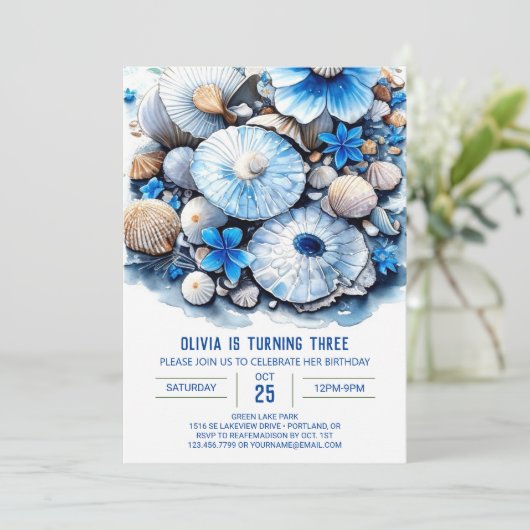 Whimsical Watercolor Boy Birthday Einladung (Stehend Vorderseite)