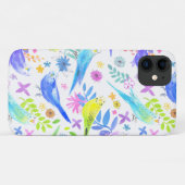 Whimsical Watercolor Budgie Parakeets Case-Mate iPhone Hülle (Rückseite (Horizontal))