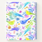 Whimsical Watercolor Budgie Parakeets Notizblock (Rückseite)