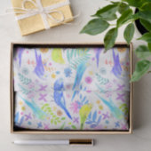Whimsical Watercolor Budgie Parakeets Seidenpapier (Geschenk)