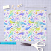 Whimsical Watercolor Budgie Parakeets Seidenpapier (Handwerk)