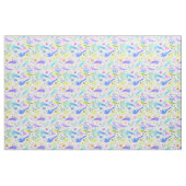 Whimsical Watercolor Budgie Parakeets Stoff (Yard (91,4 cm))