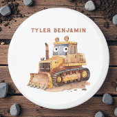 Whimsical Watercolor Bulldozer Magnet