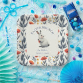 Whimsical Watercolor Bunny Meadow Easter Brunch Pappteller (Party)