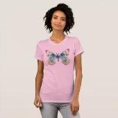 Whimsical Watercolor Butterfly Graphic Pastel Pink T-Shirt (Vorne ganz)