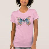 Whimsical Watercolor Butterfly Graphic Pastel Pink T-Shirt (Vorderseite)