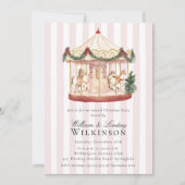 Whimsical Watercolor Carousel Holiday Gathering Einladung (Vorderseite)
